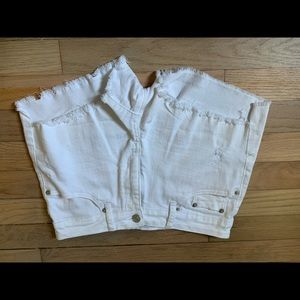 White Jean shorts